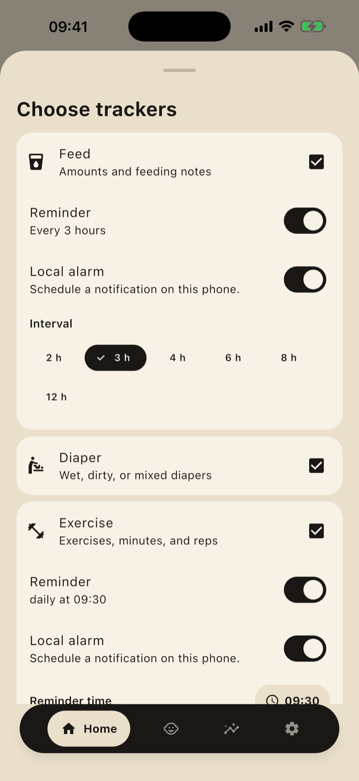 Custom feeding reminder schedules